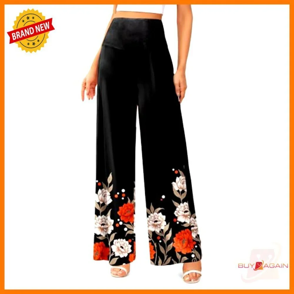 Stretchy High Waist Palazzo Lounge Pants Wide Leg Casual Comfy S-3XL